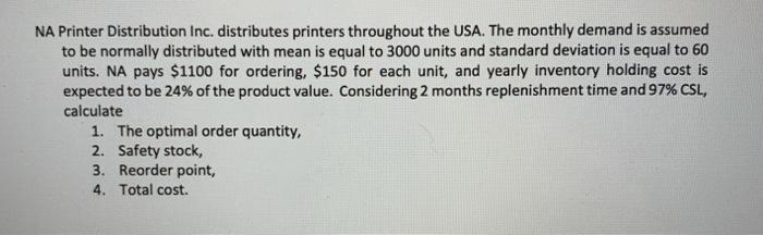 NA Printer Distribution Inc. distributes printers
