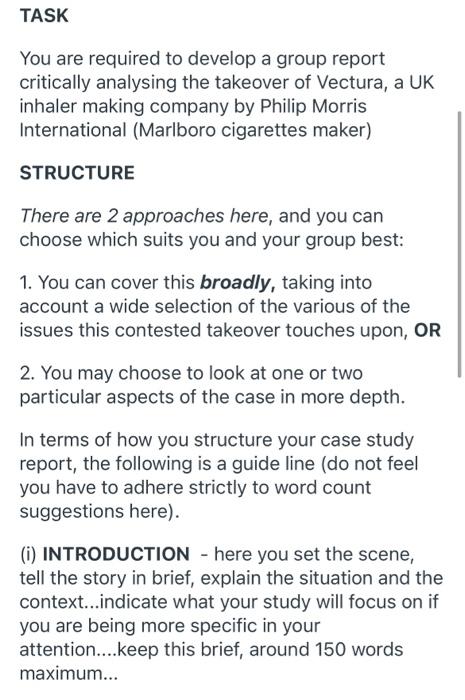 TASK You are required to develop a group report