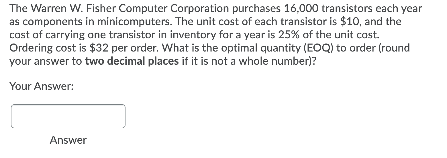 The Warren W. Fisher Computer Corporation