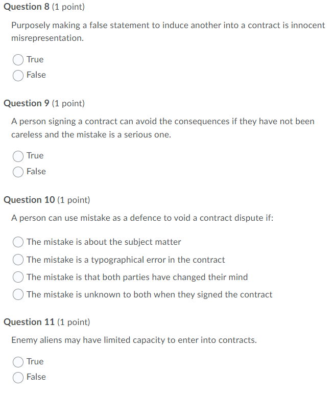 Question 8 (1 point) Purposely making a false