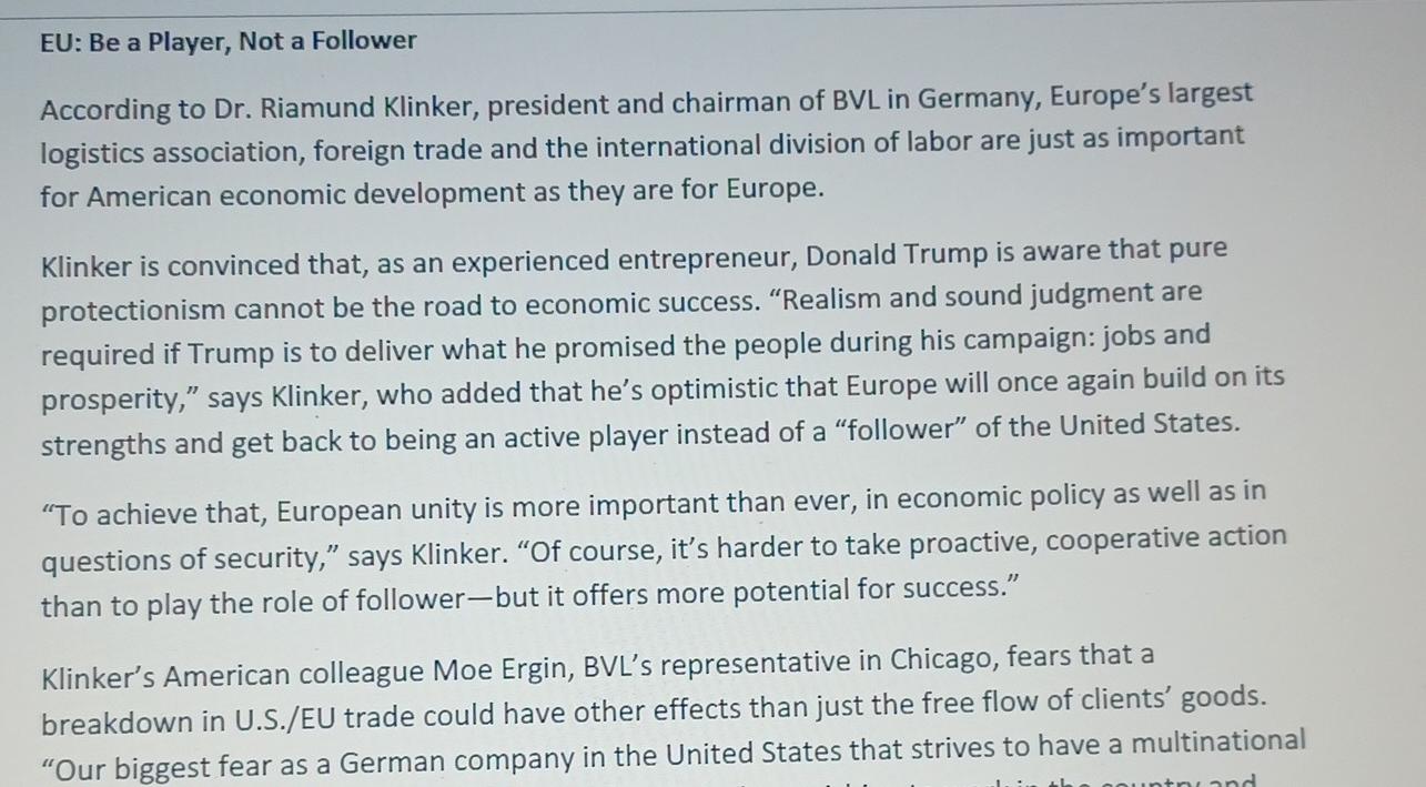 plz give a different answer from older one EU: Be