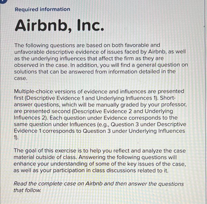 Required information Airbnb, Inc. The following