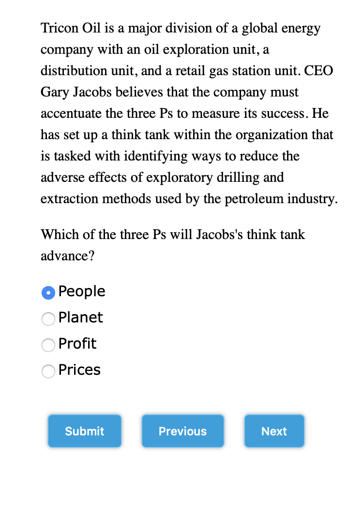 Tricon Oil is a major division of a global energy