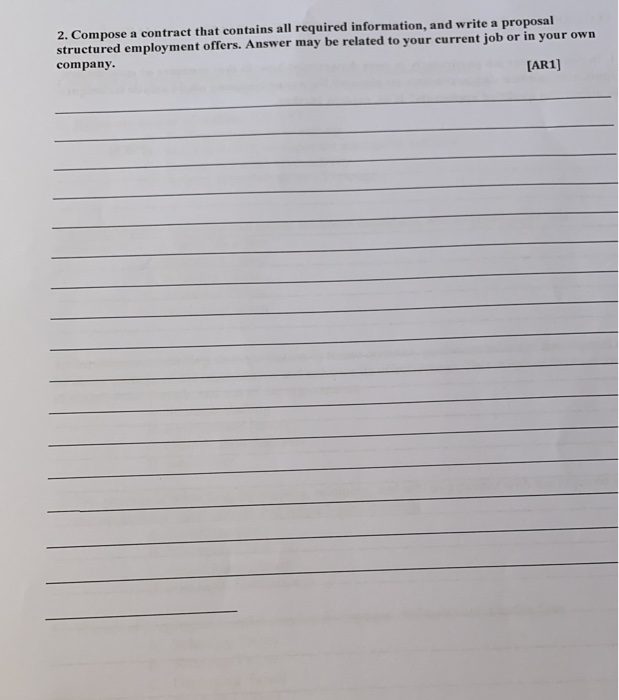 2. Compose a contract that contains all required
