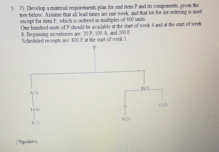 Please show detailed calculations. 3. 75. Develop