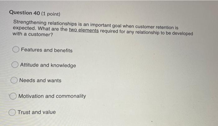 Question 37 (1 point) To build your business