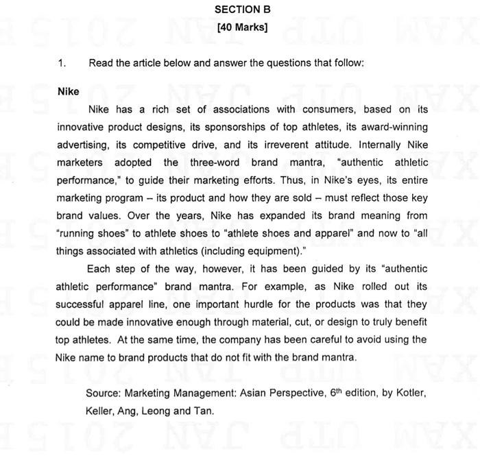 1. Read the article below and answer the