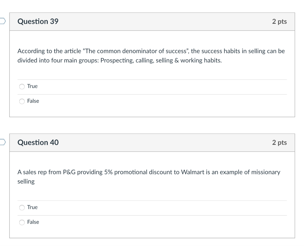 Question 39 2 pts According to the article "The