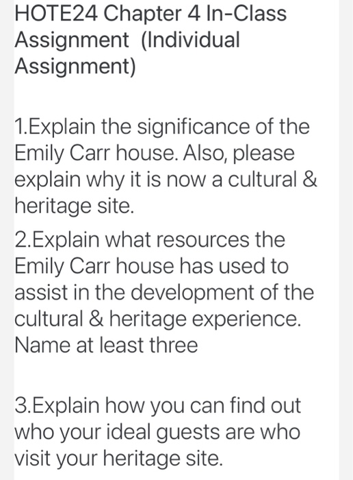 HOTE24 Chapter 4 In-Class Assignment (Individual