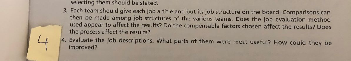 Analyze Case study question # 4 on page 159 "Job