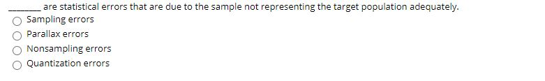 are statistical errors that are due to the sample