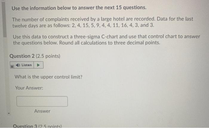 Question 1 (5 points) Listen A process has a mean