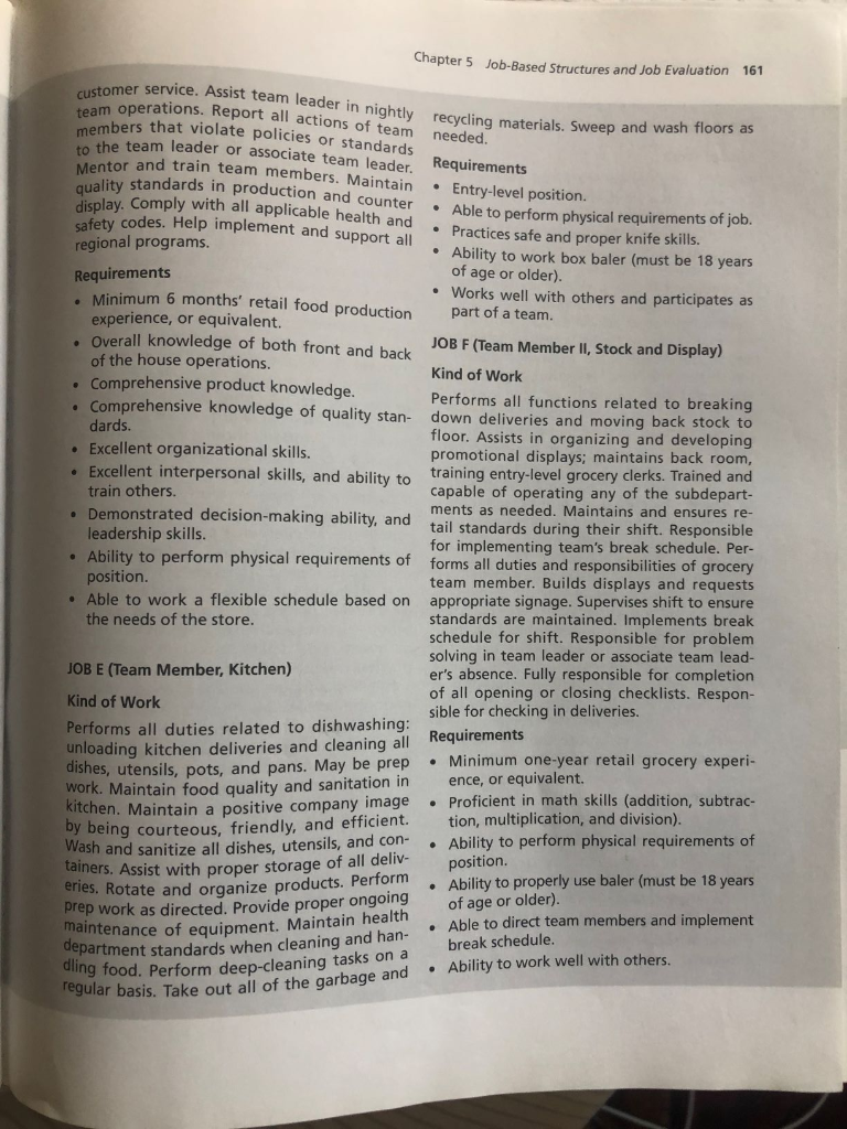 Analyze Case study question # 4 on page 159 "Job