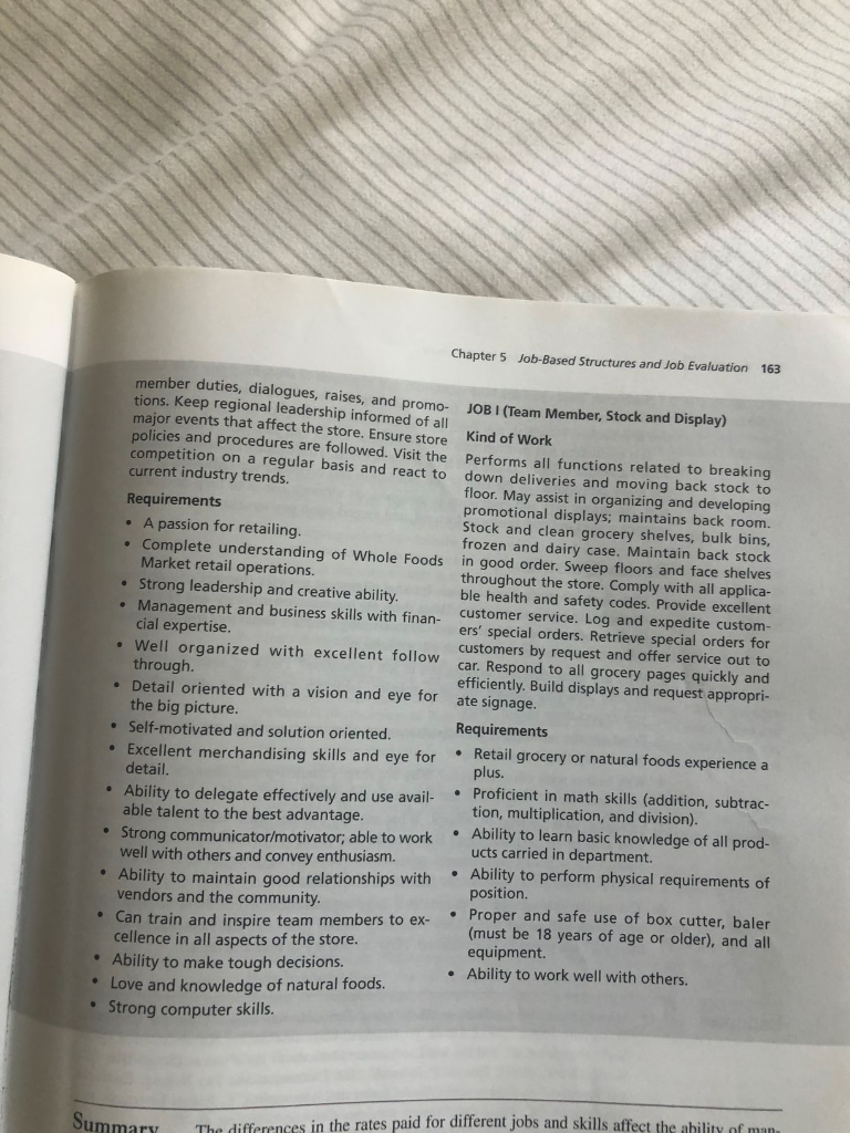 Analyze Case study question # 4 on page 159 "Job