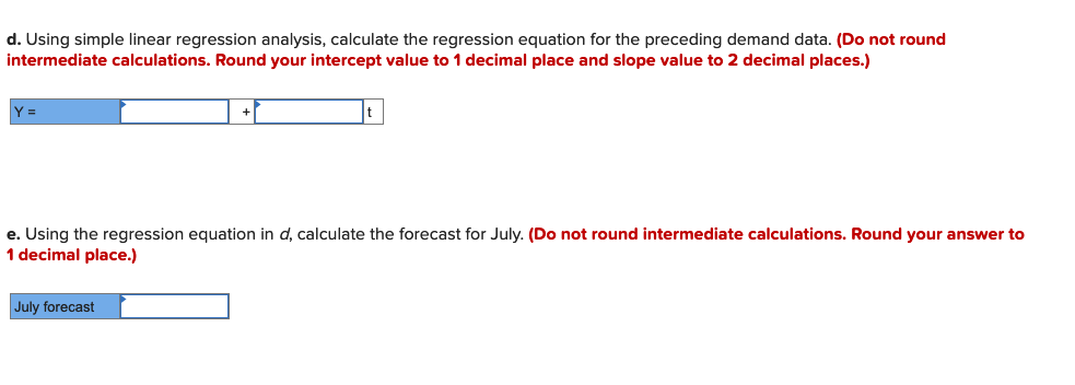 Historical demand for a product is d. Using