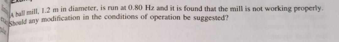 CE A ball , mill is not working properly. Should