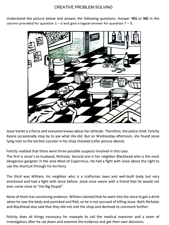 CREATIVE PROBLEM SOLVING Understand the picture