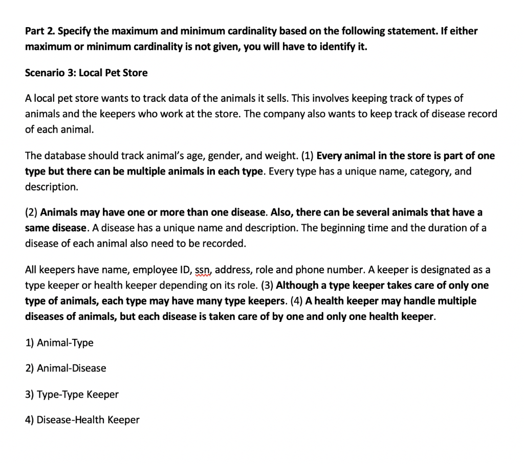 Part 2. Specify the maximum and minimum