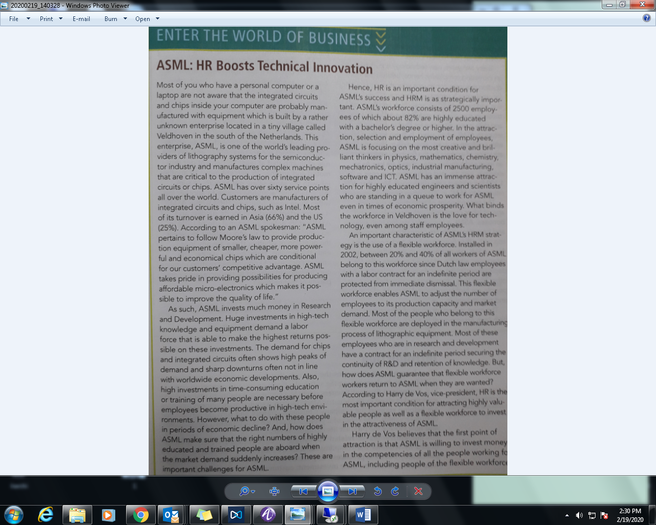 Read the introductory case ASML: HR Boosts