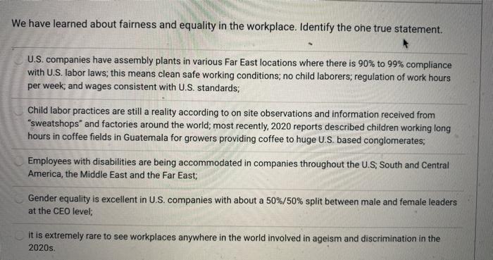 We have learned about fairness and equality in