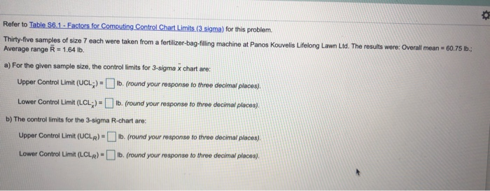 Refer to Table 86.1 - Factors for Computing