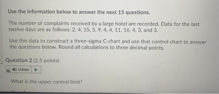 Use the information below to answer the next 15