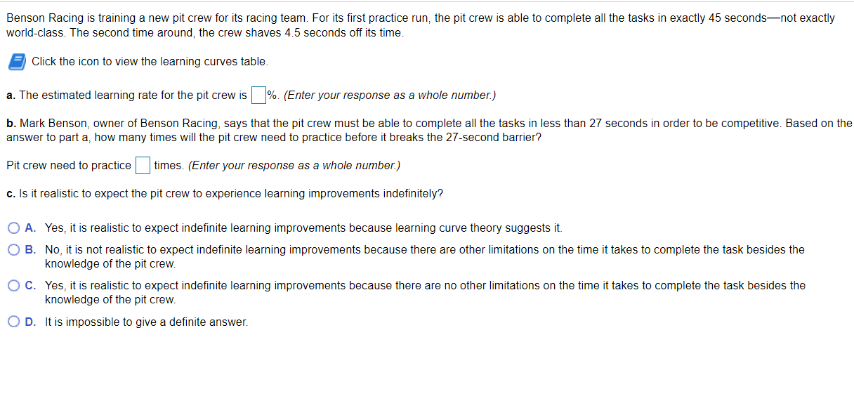 Benson Racing is training a new pit crew for its