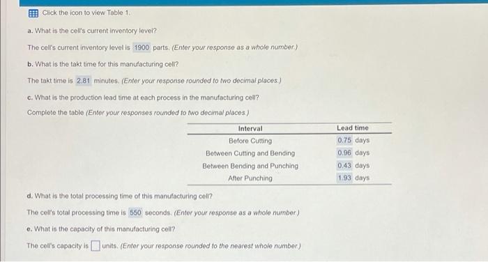I just need the answer to part e. Overall Process