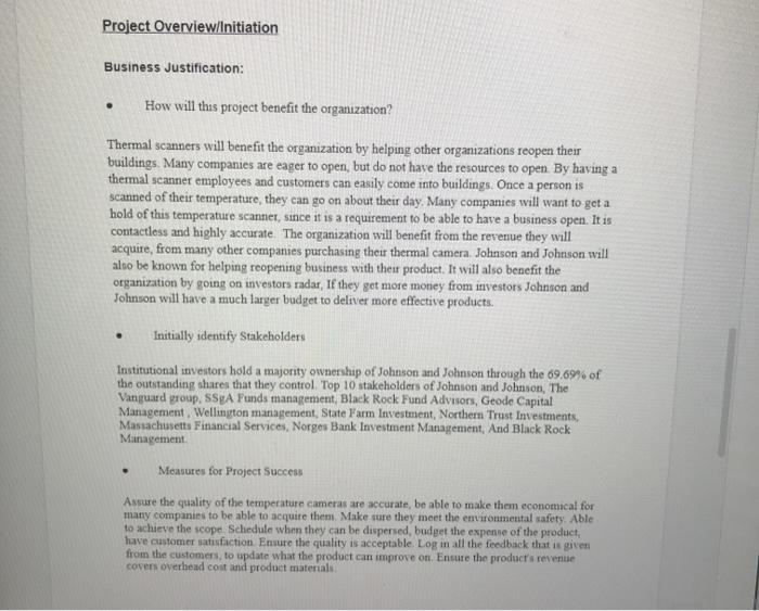 i need to write about the formal project scope