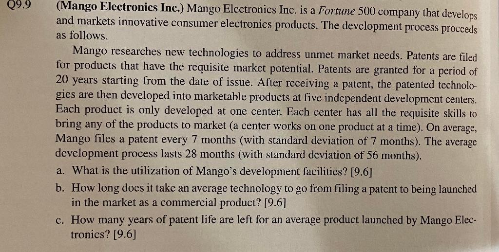 Q9.9 (Mango Electronics Inc.) Mango Electronics