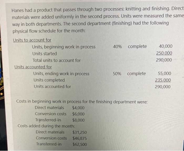 Hanes had a product that passes through two