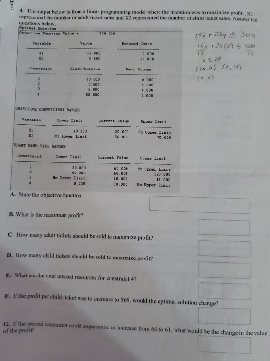 her: 4. The output below is from a linear