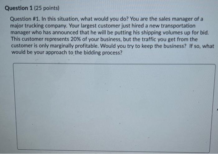 Question 1 (25 points) Question #1. In this