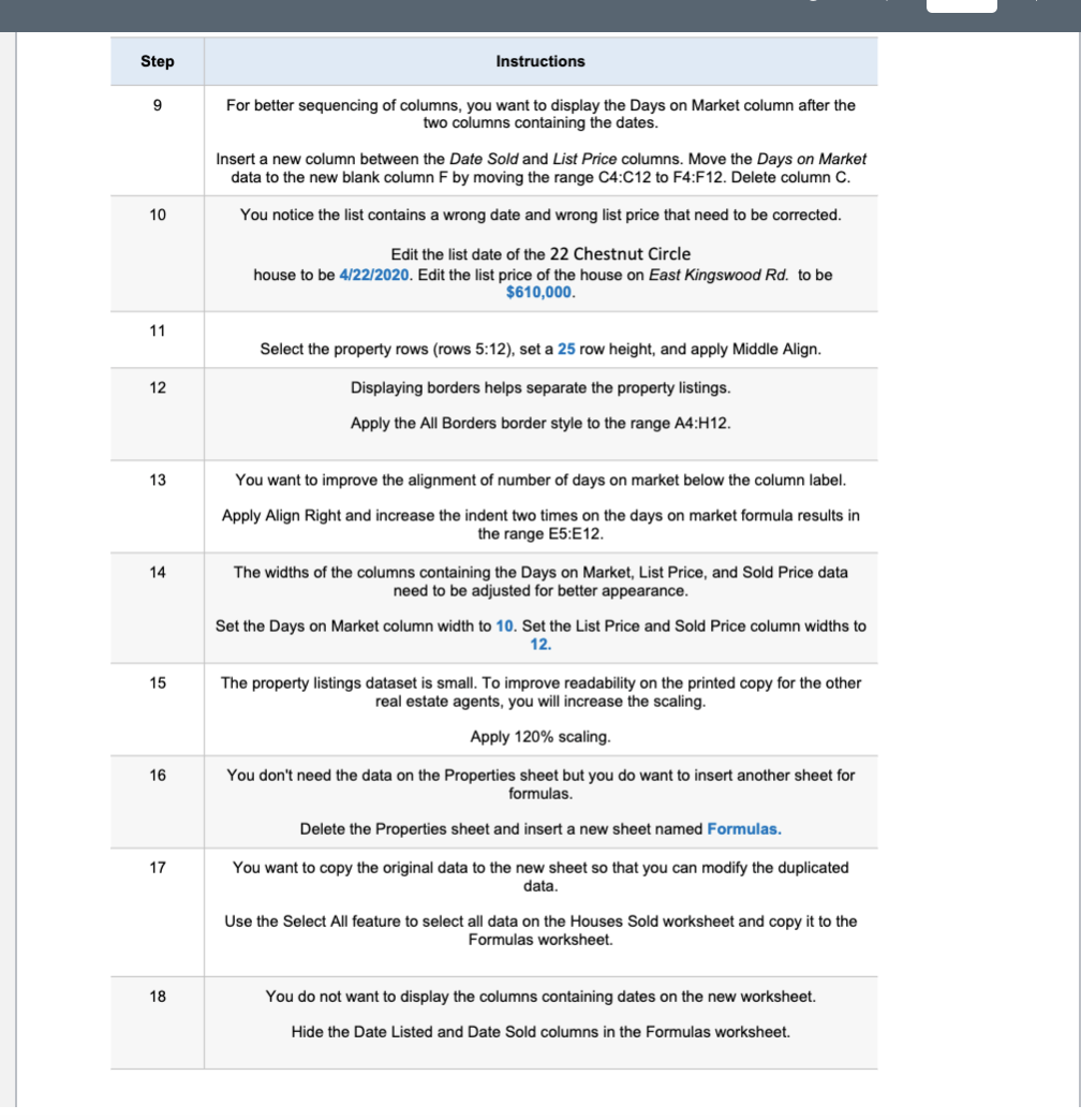 Excel Assignment #1 Project Description: You own