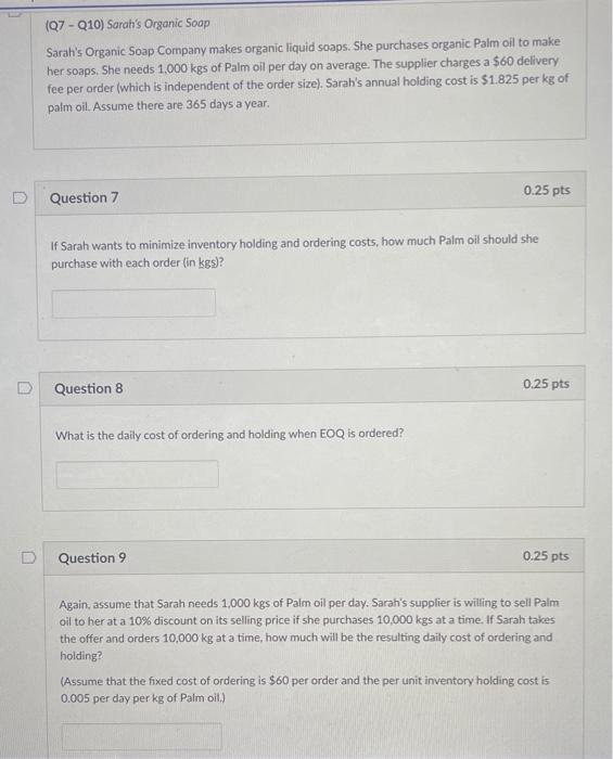 please help (Q1 - Q6) Spring Water The demand for