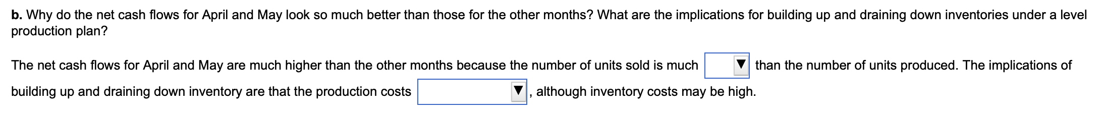 Consider the following information. Each unit