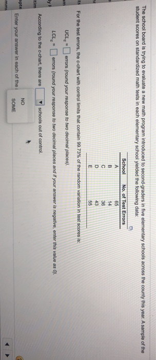 The school board is trying to evaluate a new math