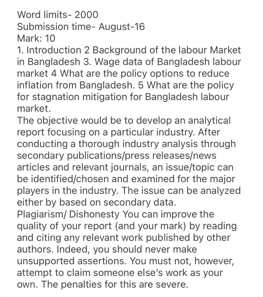 Word limits- 2000 Submission time- August-16