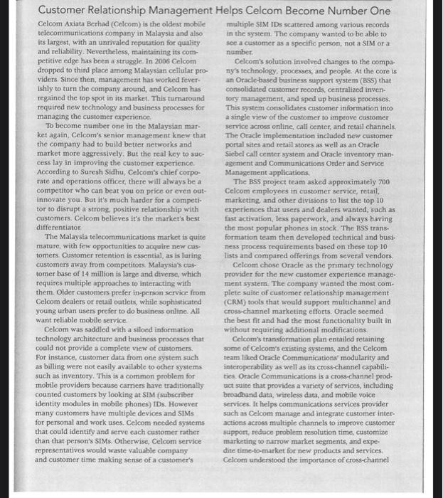 Customer Relationship Management Helps Celcom