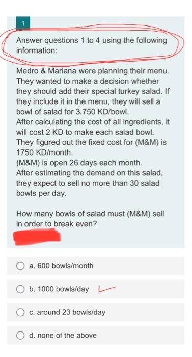 please i need answer question 2 ,3 and 4 Answer