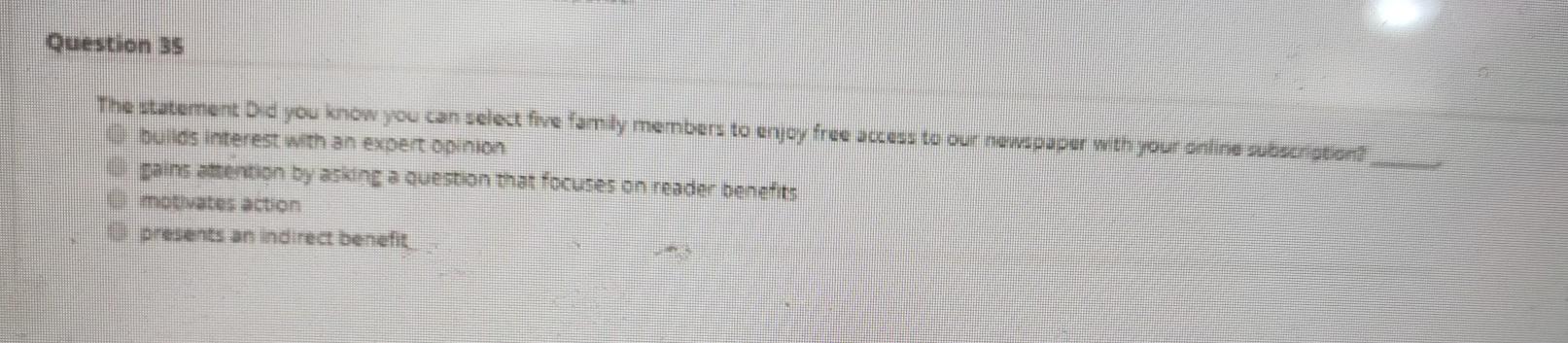 s 18 Question 3 The statement Dd you know you can