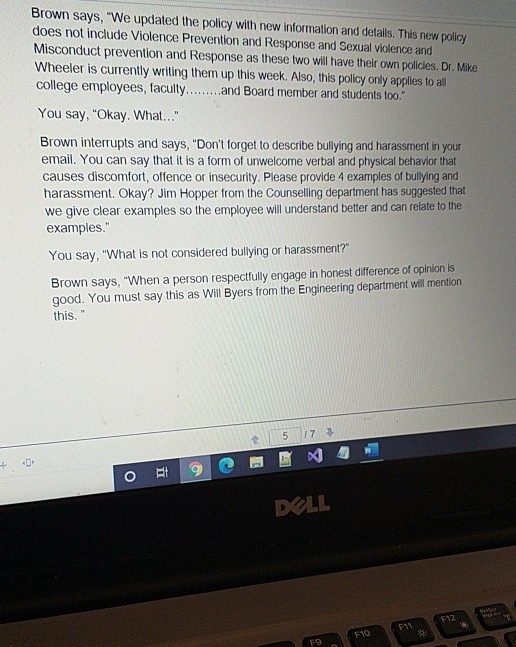 PART B: EMAIL ASSIGNMENT -12.5% O SCENARIO You