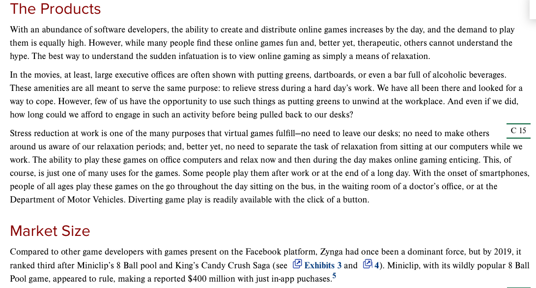 1. Zynga's competitors do not include: