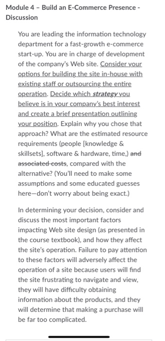 Module 4 - Build an E-Commerce Presence -