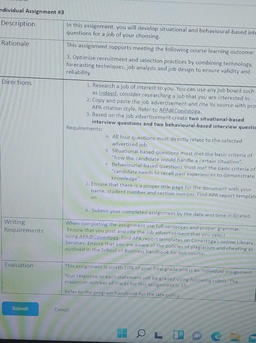 ndividual Assignment #3 Description Rationale In