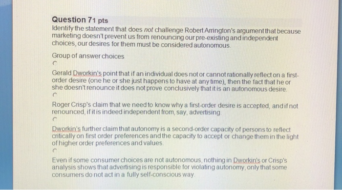 5 Select the statement that correctly describes