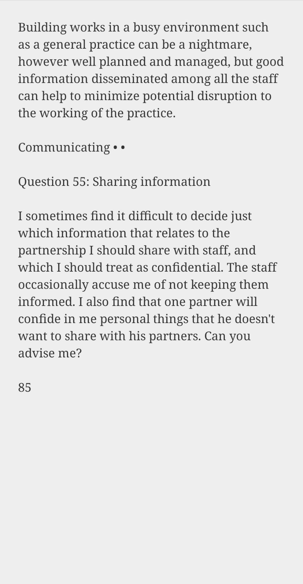 . Building works in a busy environment such as a