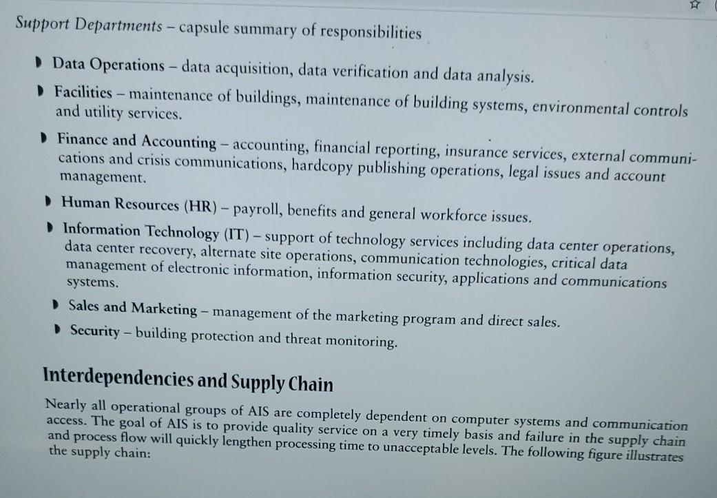 Case Studies Support Departments and Operational