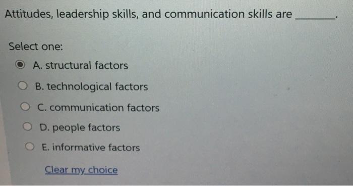 Attitudes, leadership skills, and communication