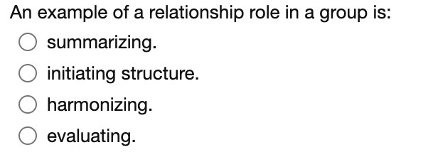 An example of a relationship role in a group is: